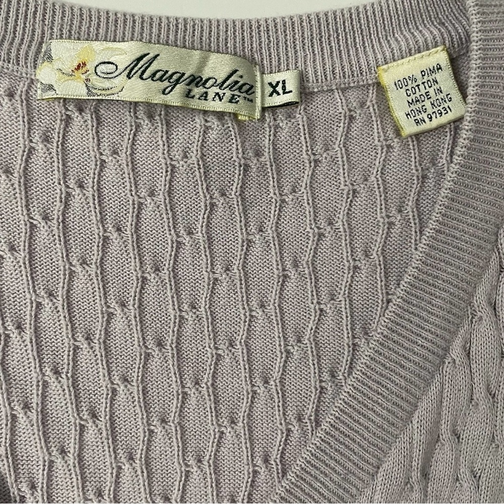 Masters Augusta National Men’s XL Purple Cable Knit Golf Sweater Vest V-Neck - Picture 5 of 7